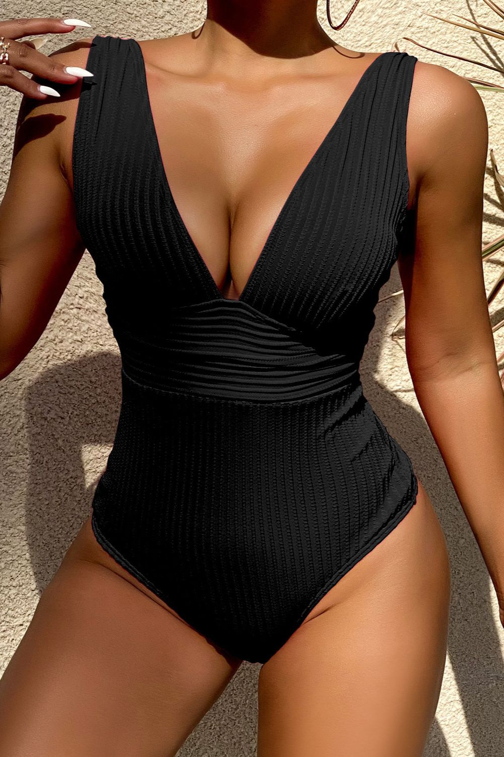 Plunge Wide Strap One-Piece Swimwear