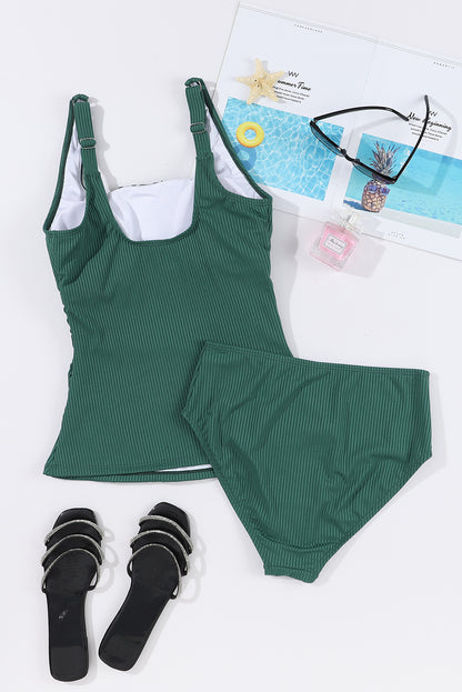 Square Neck Wide Strap Tankini Set