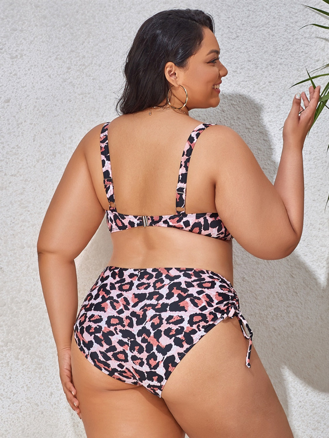 Plus Size Printed Wide Strap Two-Piece Swim Set