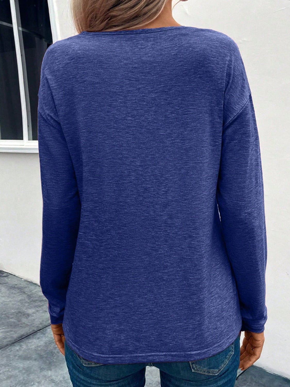 Decorative Button Long Sleeve T-Shirt