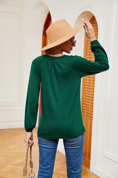 V-Neck Long Sleeve T-Shirt