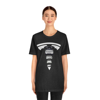 Maddison Apparel - Tesla Custom Design T Shape Logo - Short Sleeve Tee