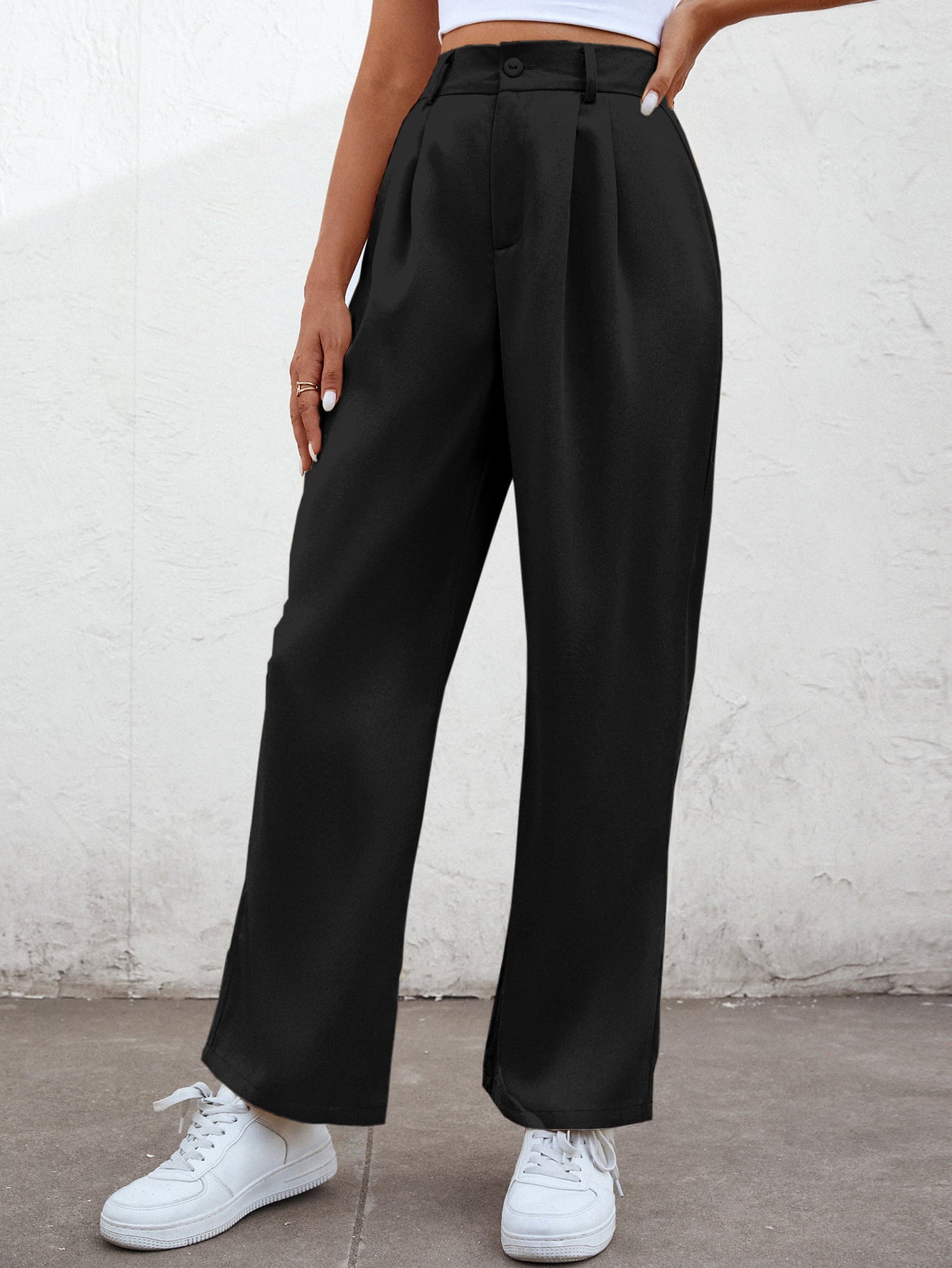 High Waist Straight Leg Pants