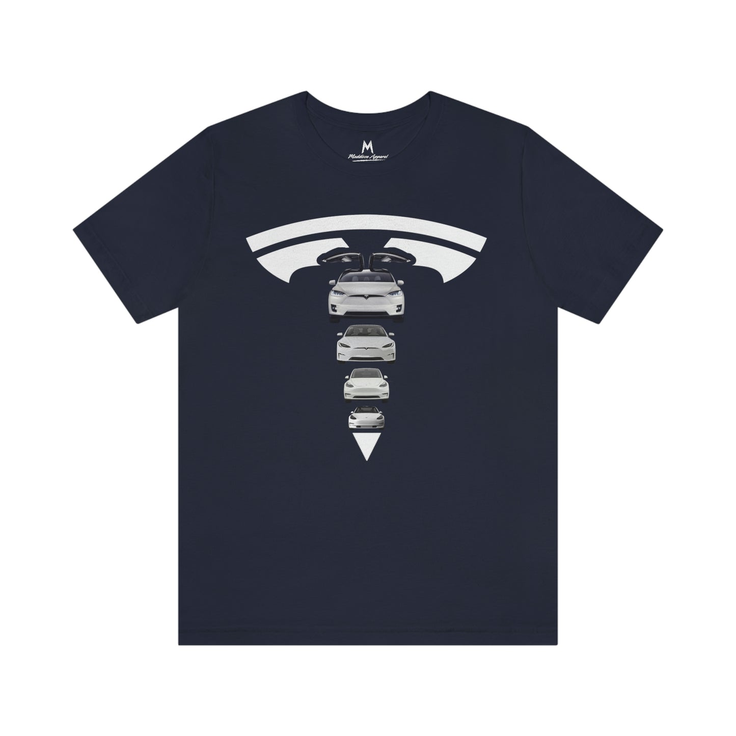 Maddison Apparel - Tesla Custom Design T Shape Logo - Short Sleeve Tee