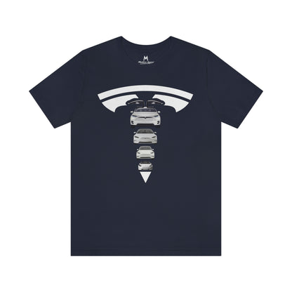 Maddison Apparel - Tesla Custom Design T Shape Logo - Short Sleeve Tee