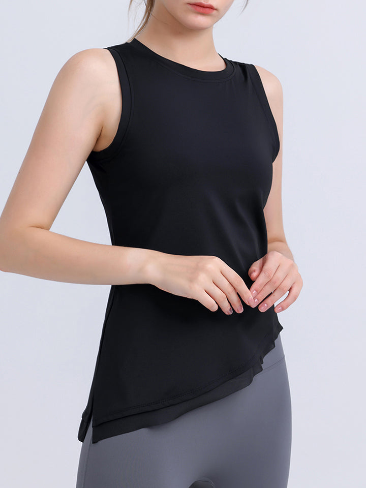 Round Neck Sleeveless Sports Tank Top