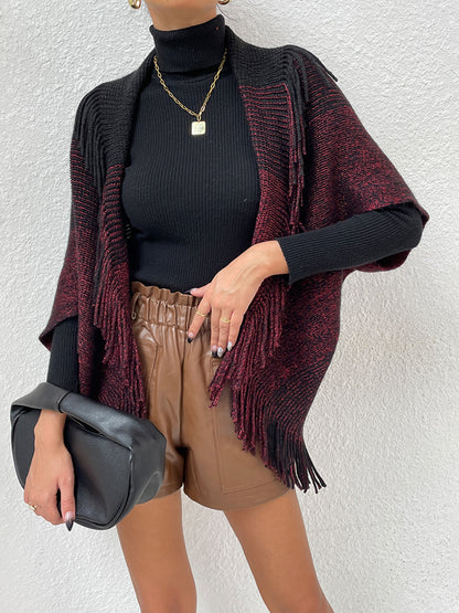 Fringe Detail Long Sleeve Cardigan