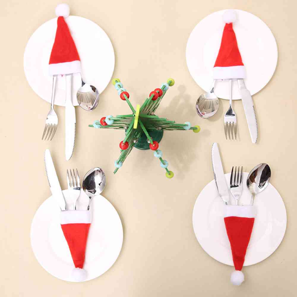 20-Piece Christmas Hat Cutlery Holders