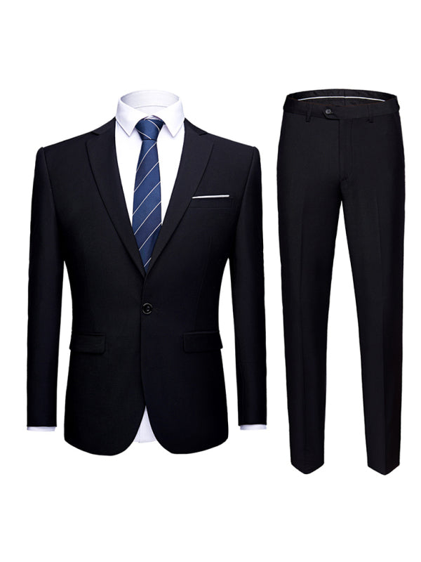 Men's Slim Fit Business Two Piece Suit