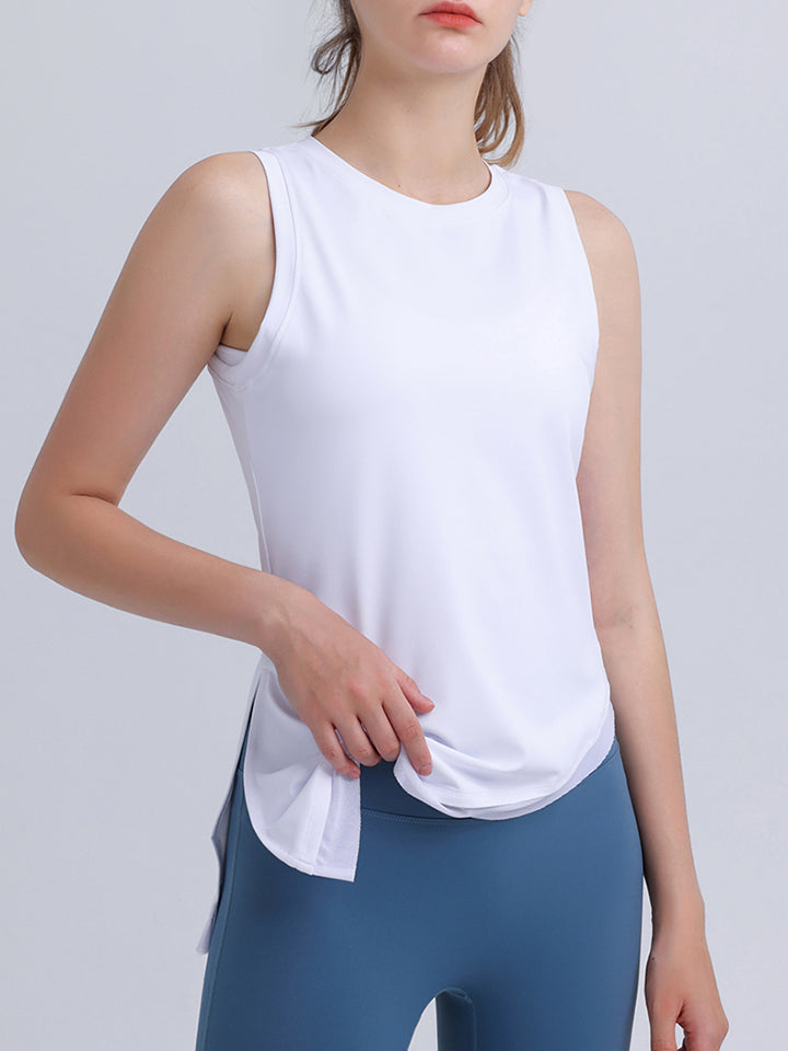 Round Neck Sleeveless Sports Tank Top