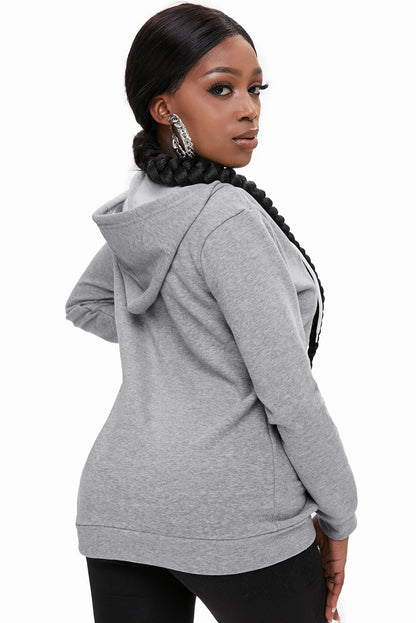 Half-Zip Drawstring Hoodie with Pockets