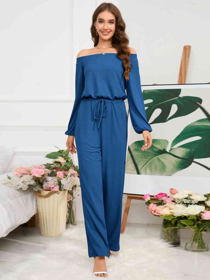 Off-Shoulder Straight Leg Jumpsuit