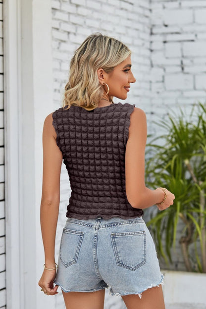 Textured Round Neck Tank