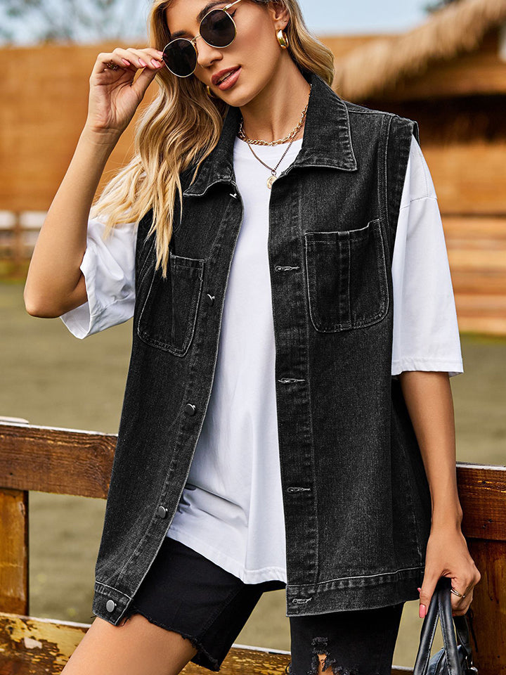 Sleeveless Denim Jacket