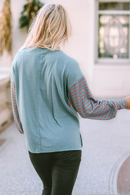 Striped Round Neck Long Sleeve T-Shirt