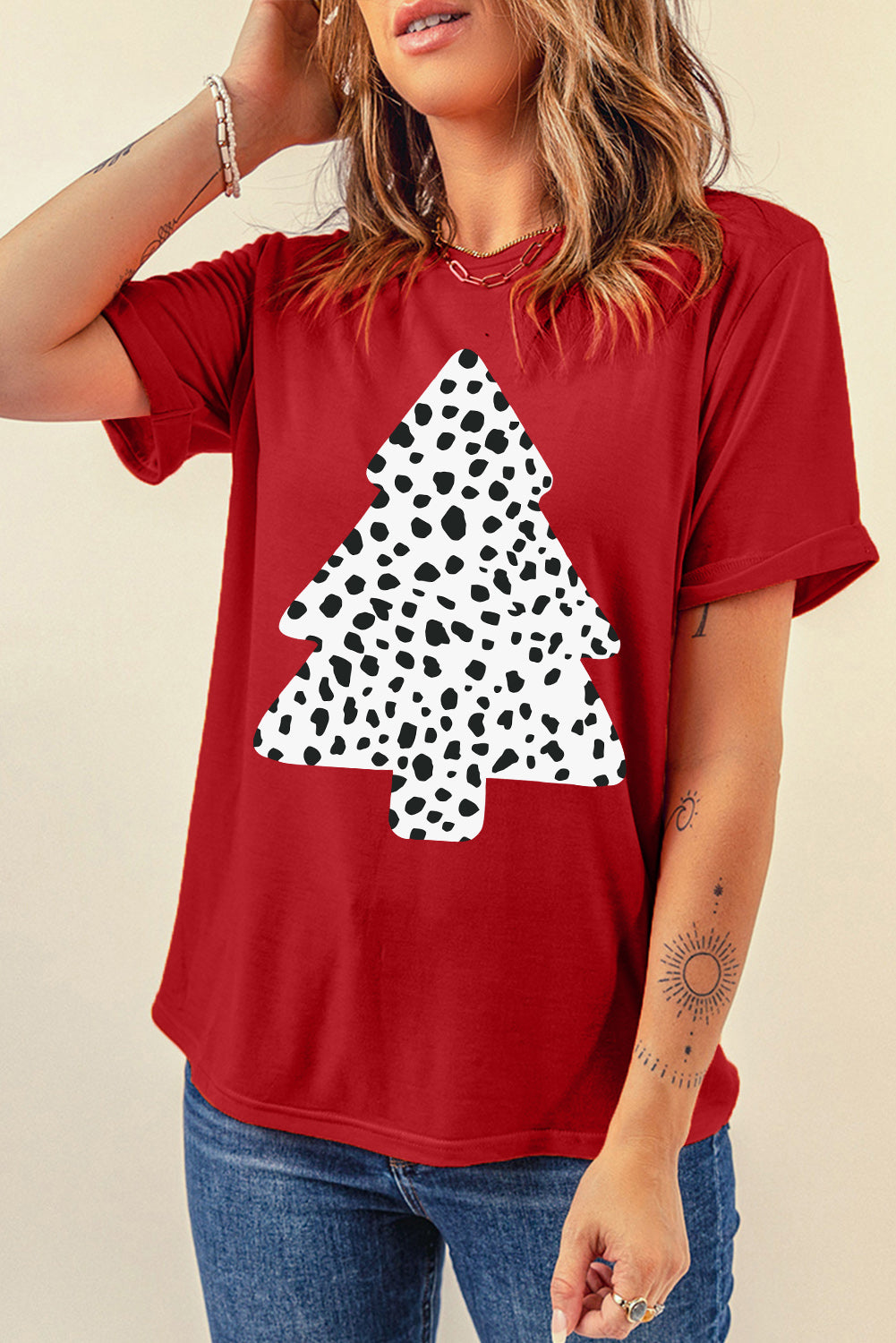 Christmas Tree Graphic Short Sleeve T-Shirt