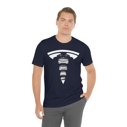 Maddison Apparel - Tesla Custom Design T Shape Logo - Short Sleeve Tee