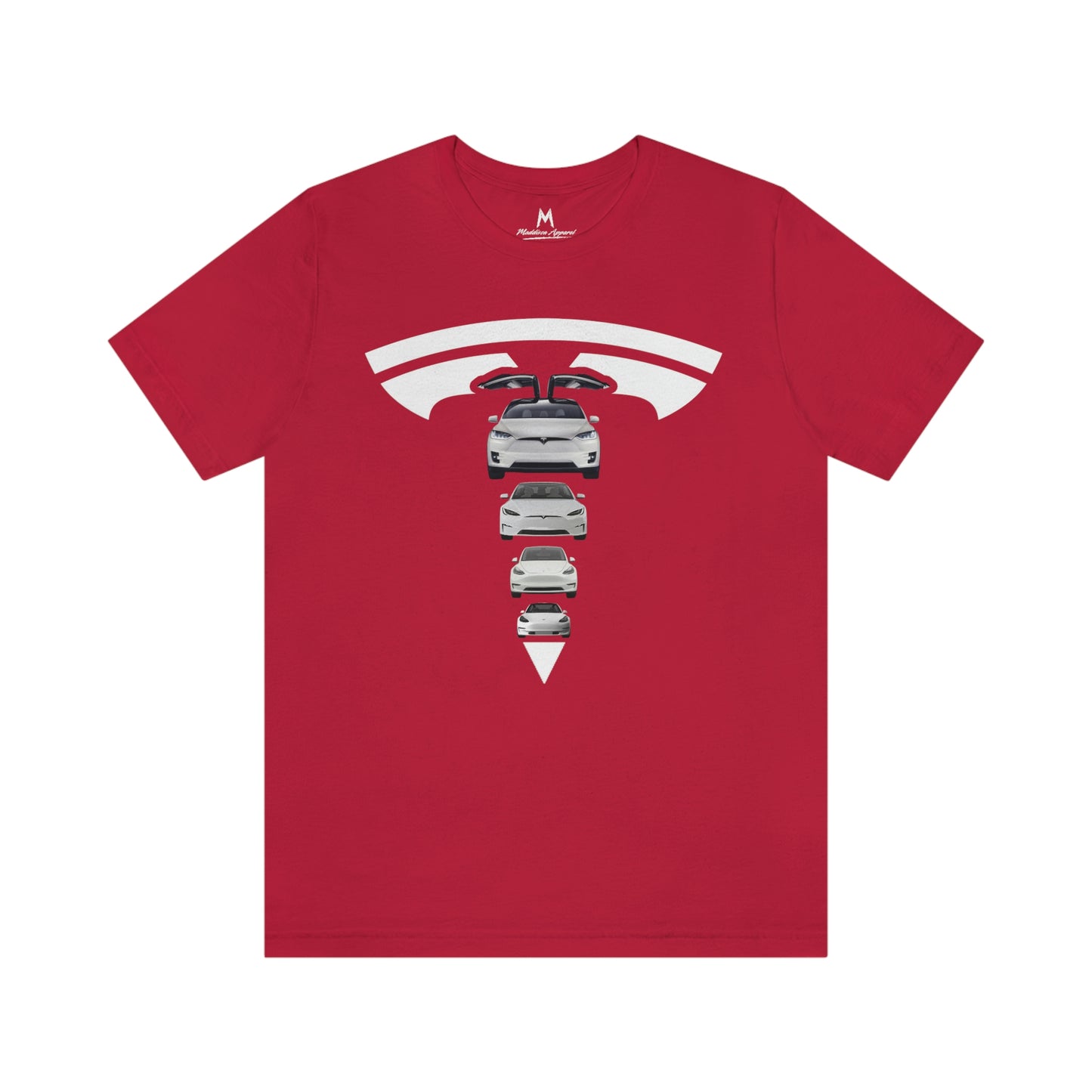 Maddison Apparel - Tesla Custom Design T Shape Logo - Short Sleeve Tee