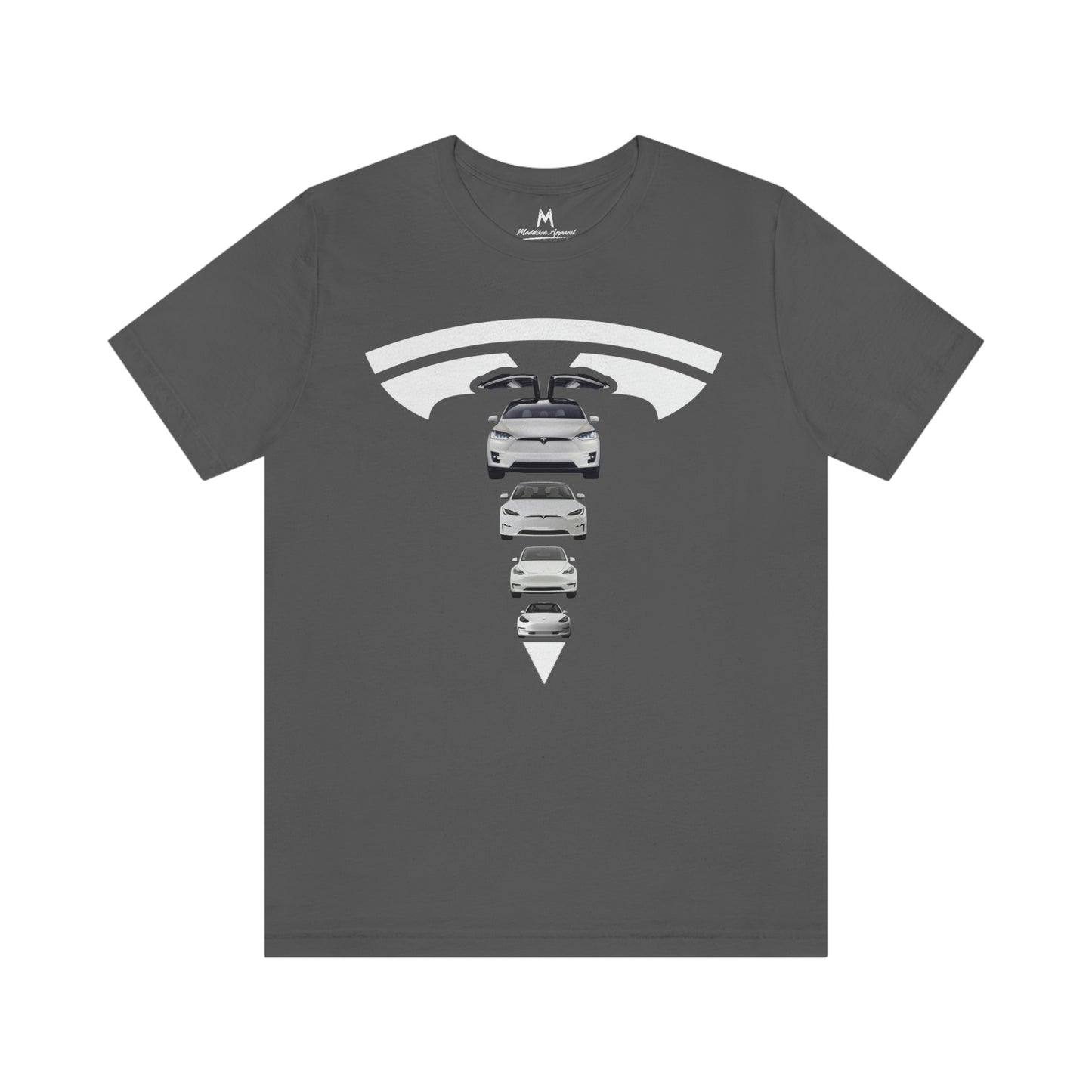 Maddison Apparel - Tesla Custom Design T Shape Logo - Short Sleeve Tee