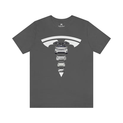 Maddison Apparel - Tesla Custom Design T Shape Logo - Short Sleeve Tee