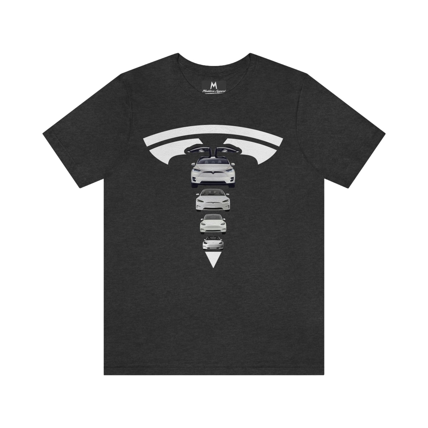 Maddison Apparel - Tesla Custom Design T Shape Logo - Short Sleeve Tee