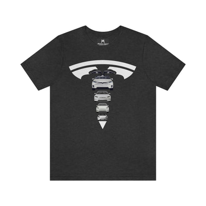 Maddison Apparel - Tesla Custom Design T Shape Logo - Short Sleeve Tee