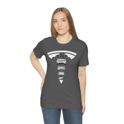 Maddison Apparel - Tesla Custom Design T Shape Logo - Short Sleeve Tee