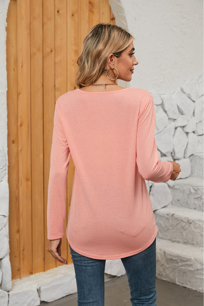 Square Neck Long Sleeve T-Shirt