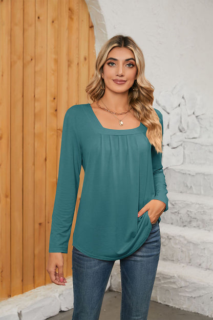 Square Neck Long Sleeve T-Shirt