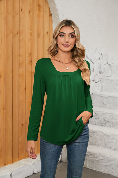 Square Neck Long Sleeve T-Shirt