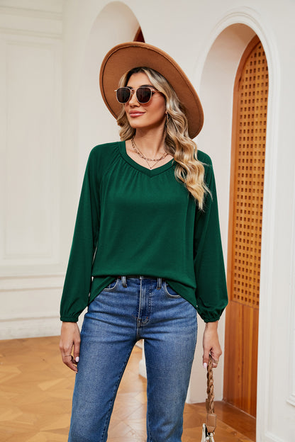 V-Neck Long Sleeve T-Shirt