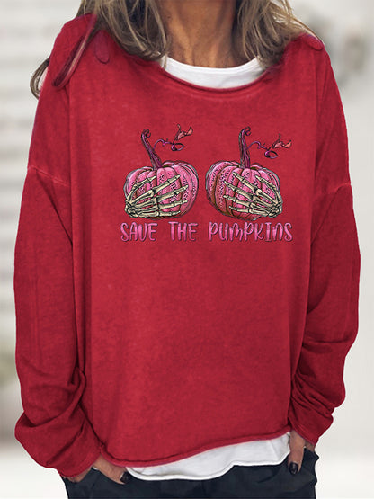 SAVE THE PUMPKIN Graphic Full Size Sweatshirt