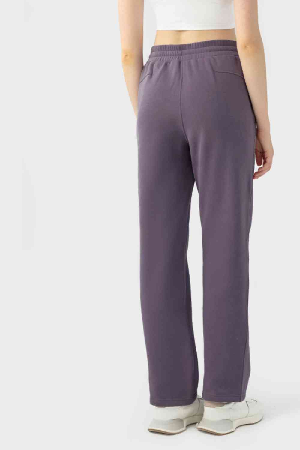 Drawstring Waist Sports Pants with Pockets