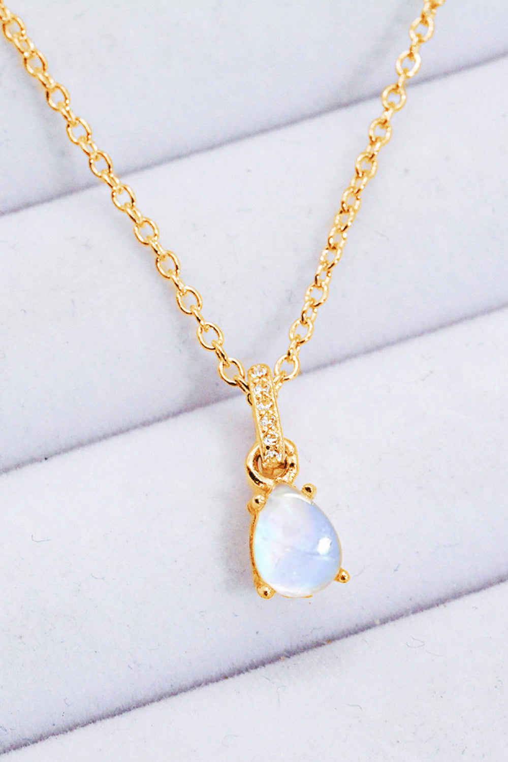 Moonstone Teardrop Pendant Necklace