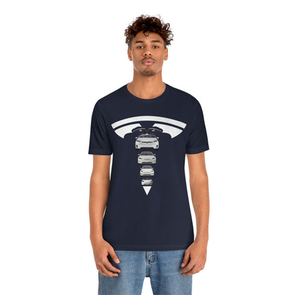 Maddison Apparel - Tesla Custom Design T Shape Logo - Short Sleeve Tee