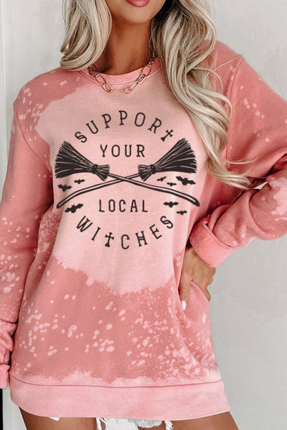 SUPPORT YOUR LOCAL WITCHES Graphic Sweatshirt