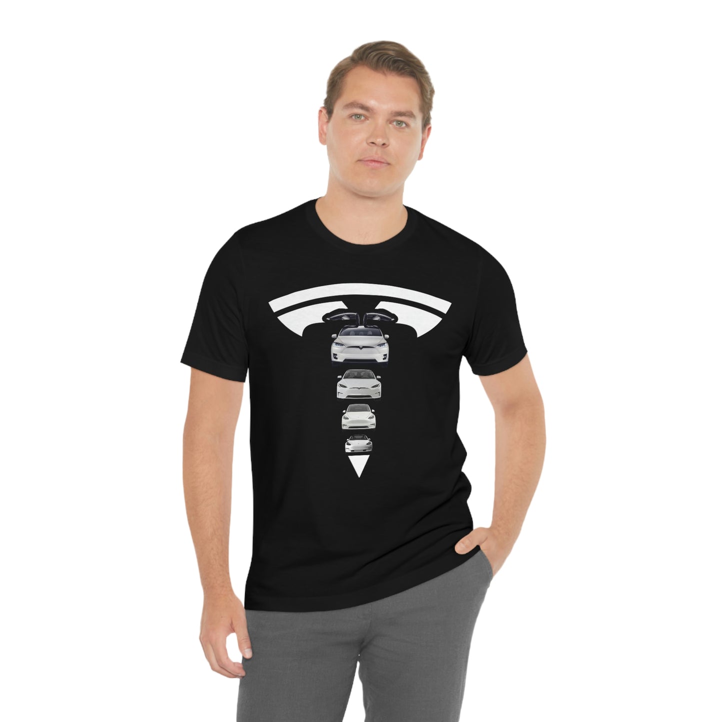 Maddison Apparel - Tesla Custom Design T Shape Logo - Short Sleeve Tee