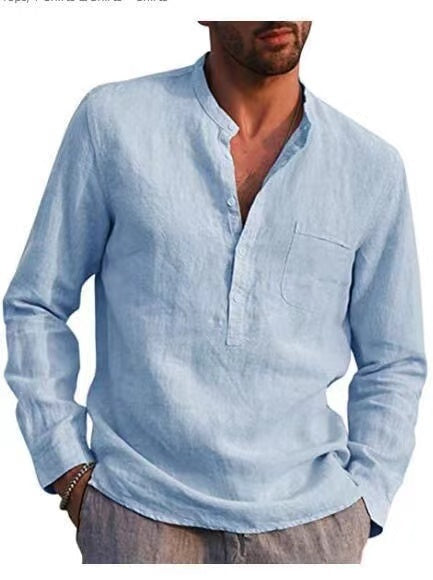 Men's Casual Dress Shirt Button Down Shirts Long-Sleeve Work Shirt Spread Collar Tops