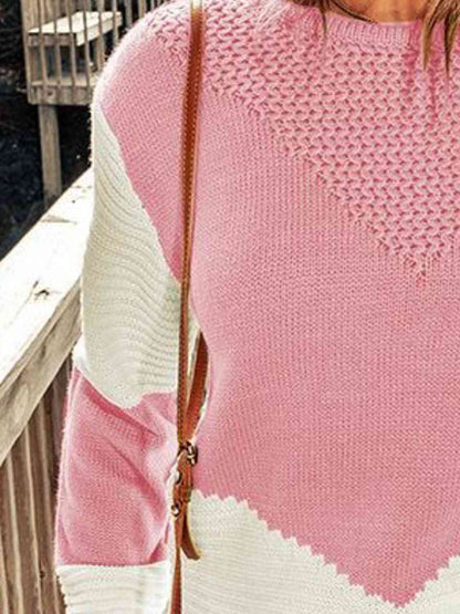 Contrast Round Neck Sweater