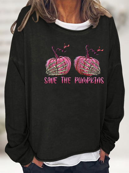 SAVE THE PUMPKIN Graphic Full Size Sweatshirt