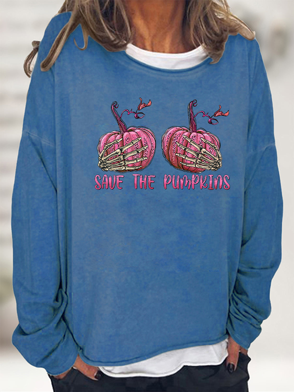 SAVE THE PUMPKIN Graphic Full Size Sweatshirt