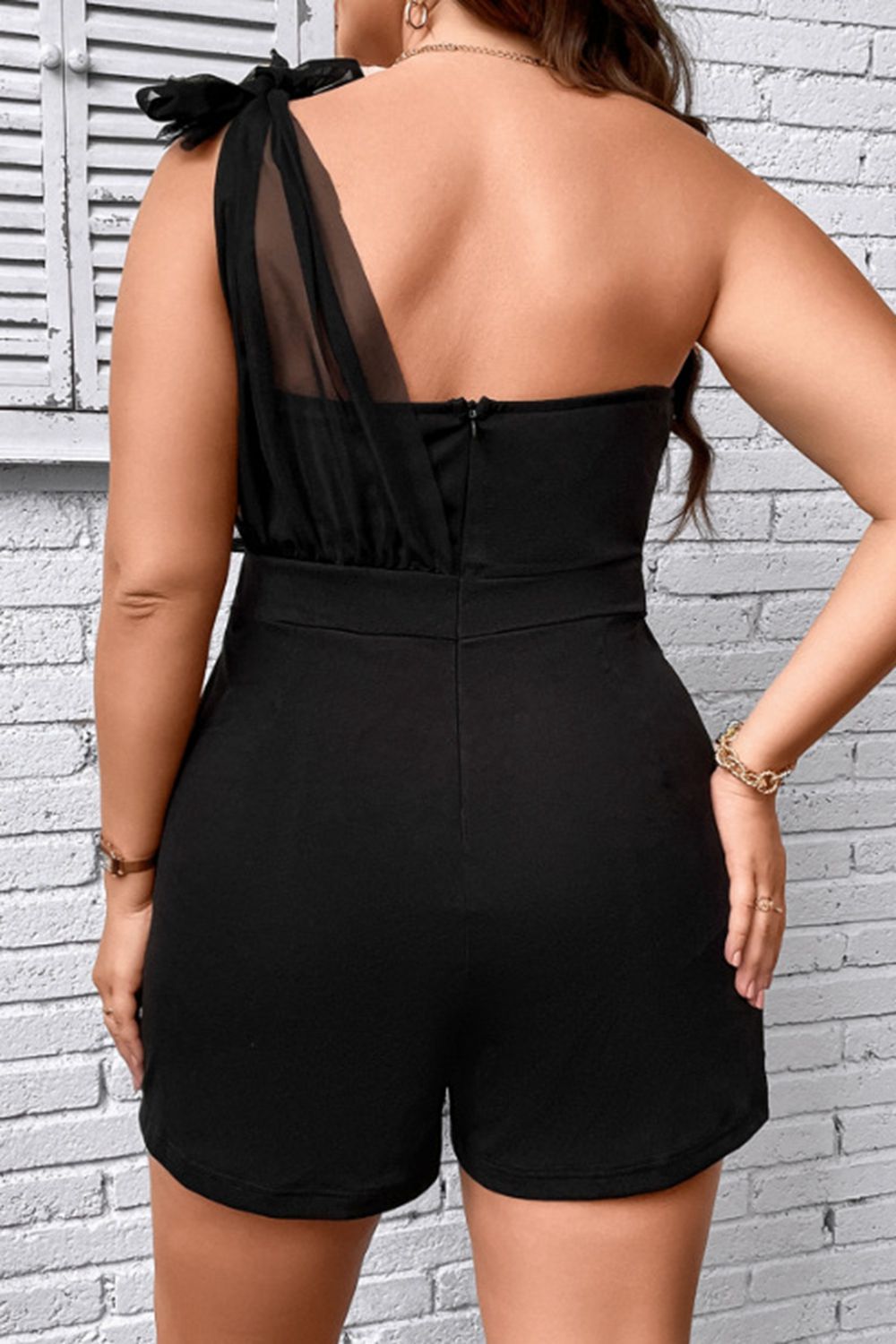 Plus Size One-Shoulder Romper