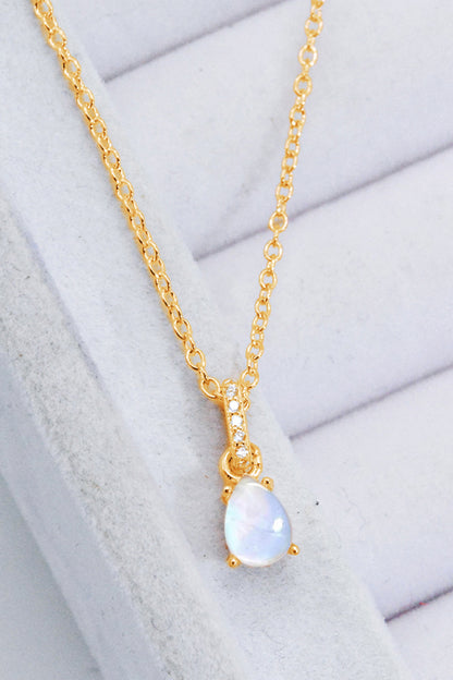 Moonstone Teardrop Pendant Necklace