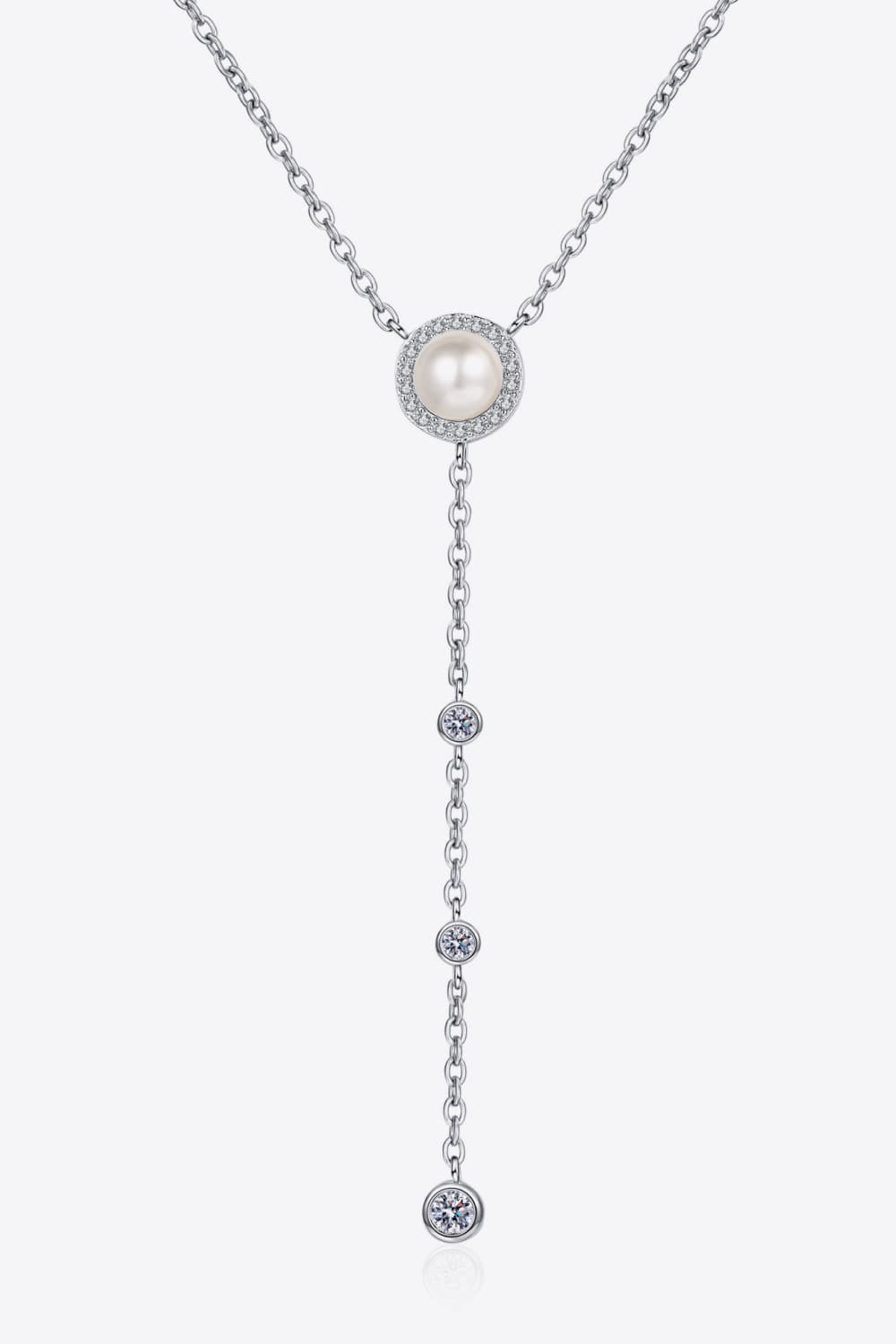 Moissanite Rhodium-Plated Necklace