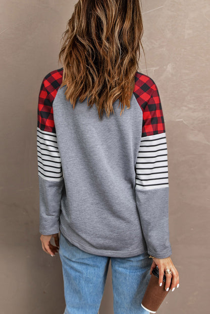 Graphic Plaid Long Sleeve T-Shirt