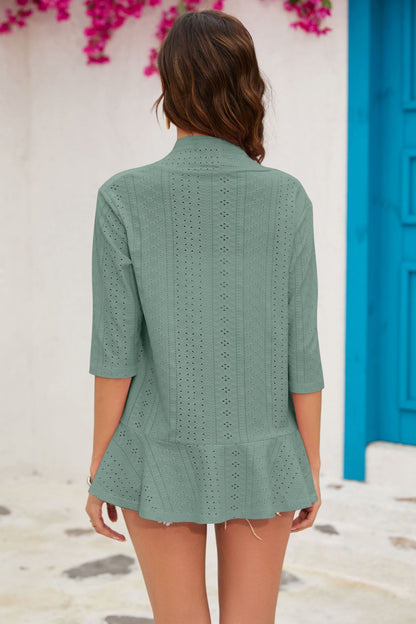 Half Sleeve Open Front Cardigan