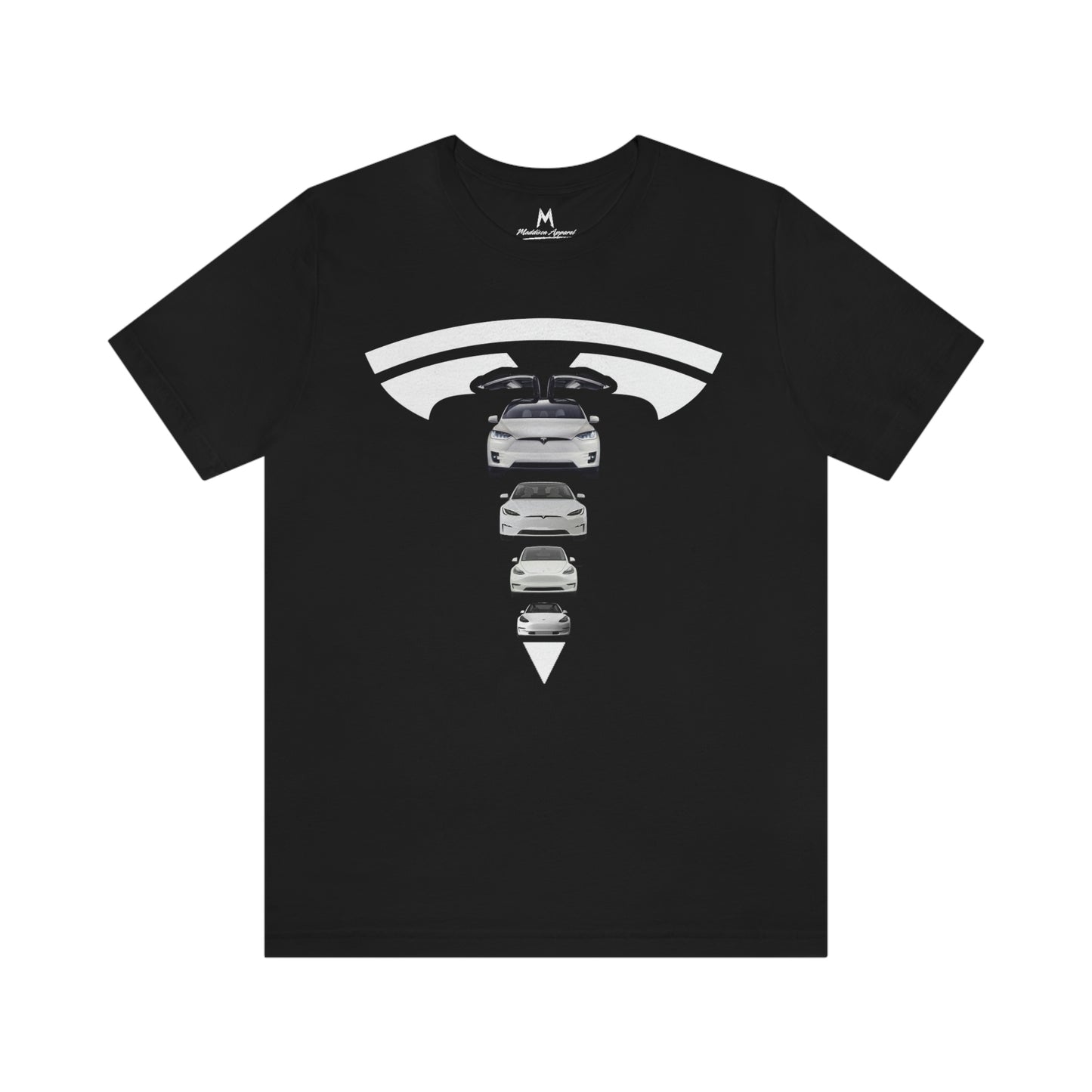 Maddison Apparel - Tesla Custom Design T Shape Logo - Short Sleeve Tee