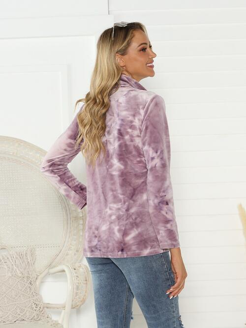 Tie-Dye Half Button Long Sleeve T-Shirt