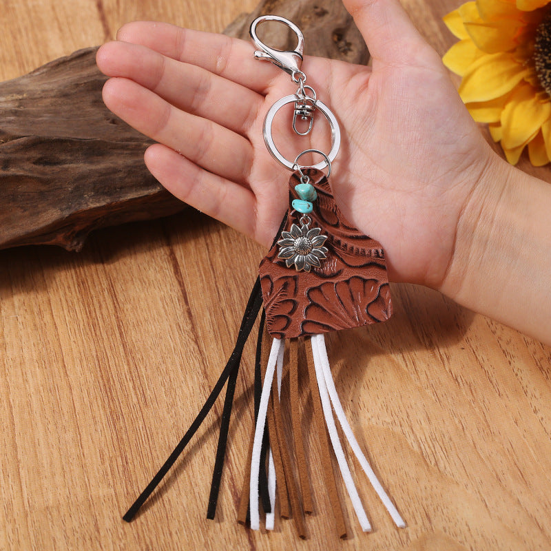 Turquoise Fringe Detail Key Chain