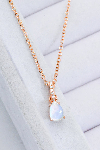 Moonstone Teardrop Pendant Necklace